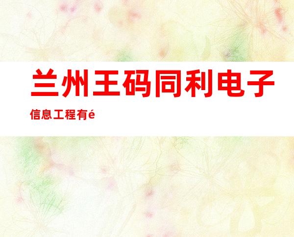 兰州王码同利电子信息工程有限公司