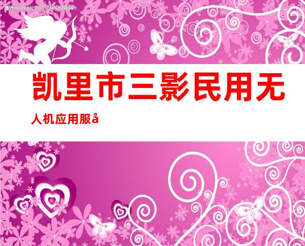 凯里市三影民用无人机应用服务中心