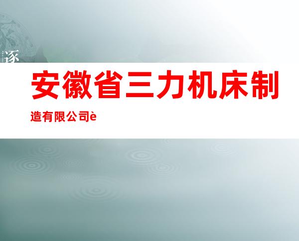 安徽省三力机床制造有限公司营销部