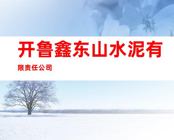 开鲁鑫东山水泥有限责任公司