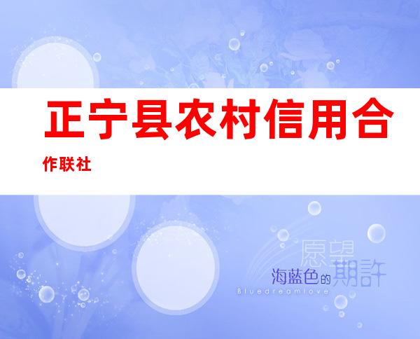 正宁县农村信用合作联社