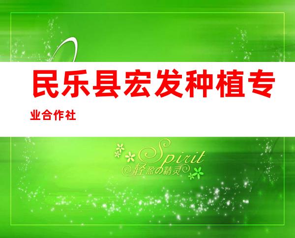 民乐县宏发种植专业合作社